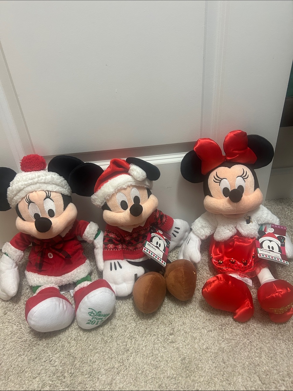 Disney Holiday Mickey & Minnie Plush Trio -